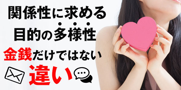 関係性に求める目的の多様性：金銭だけではない違い